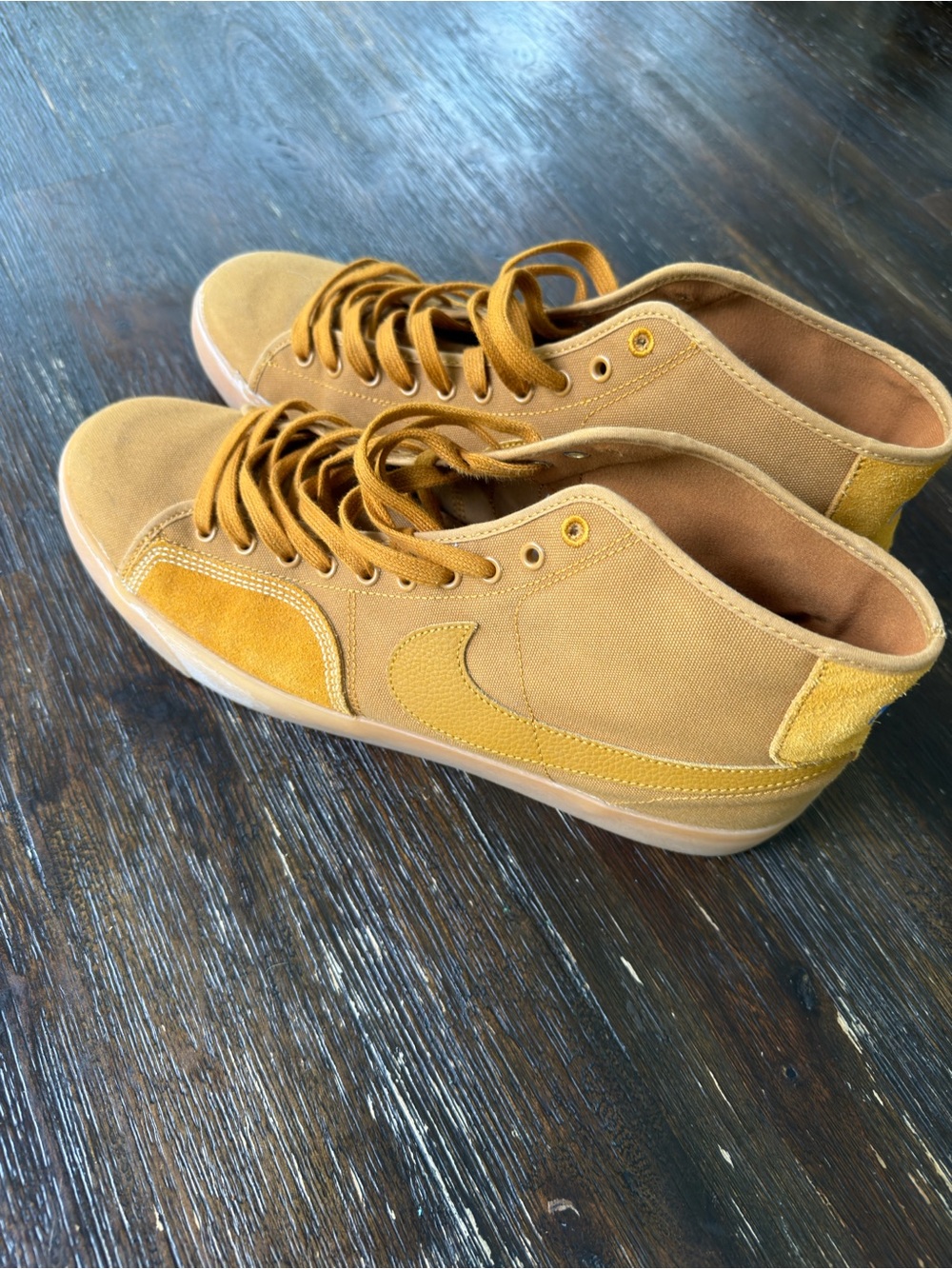 Nike Men's Mid-Top Sneakers in Mustard Yellow